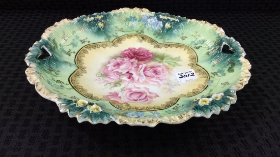 RS Prussia Mark Ornate Floral Paint Dish
