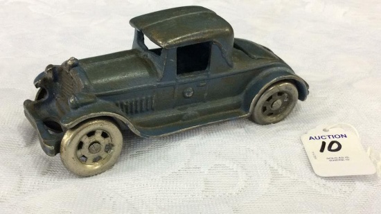 Cast Iron Toy  Blue Coupe w/ Rumble Seat