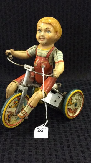Kiddy Toy Wind Up Cyclist by Unique Art Co.