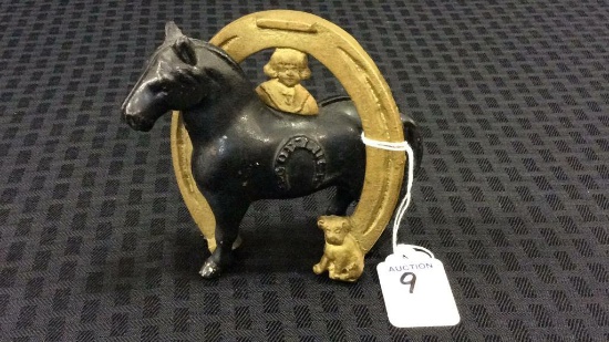 Unmarked Arcade Cast Iron Buster Brown Good Luck