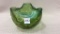 Art Glass Green Iridescent Bowl