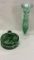 Lot of 2-Emerald Green Cut to Clear Golden