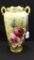 Hand Painted Nippon Dbl Handled Vase w/ Rose