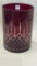 Red Glass Vase or Candle Holder-10 Inches
