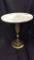 Sm. 17 1/2 Inch Tall Brass Pedestal Marble