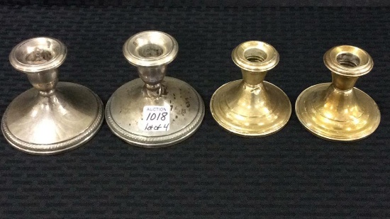 2 Pairs of Sterling Silver Candlesticks