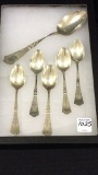 Set of 6 Sterling Silver Matching Spoons-Pat. 1877