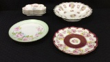 Lot of 7 Hand Painted Floral Pieces Including