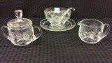 Group Including Heisey Glass Etched Creamer
