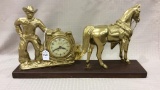 United Electric Clock w/ Cowboy & Horse