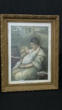 Ornate Framed Picture-The Soldier's Wife