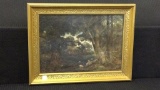 Ornate Framed Oil on Canvas w/ Sheep