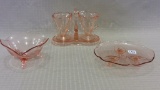 Lot of 3 Pink Depression Pieces Including