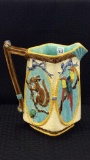 Majolica Pitcher w/ Hand Painted Animals