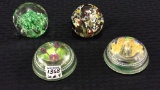 Lot of 4 Glass & Acrylic Paperweights
