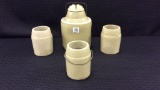Lot of 4 Stoneware Jars Including