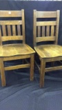 Pair of Matching Oak Chairs