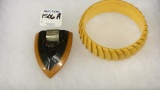 Bakelite Bracelet & Two Tone Clip