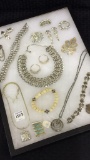 Group of Ladies Silver Costume Jewelry Including