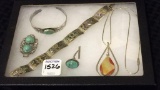 Group of Un-Marked Sterling & Turquoise Pieces