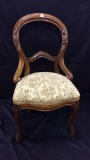 Walnut Victorian Floral Upholstered Chair
