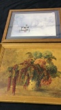 Pair of Framed Pictures Including Signed Floral