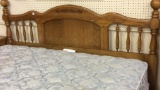 King Size Bed w/ Oak Headboard