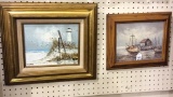 Pair of Sm. Framed Paintings Including