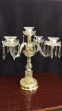 Ornate Glass Candleabra w/ Glass Prisms