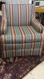 Custom Upholstered Stripped Occasional Chair