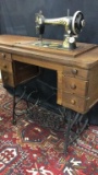 Franklin Treadle Sewing Machine in Cabinet
