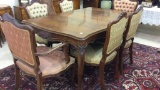 Ornate French Style 1920's Dining Table w/ 6