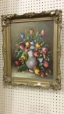 Ornate Framed Floral Painting