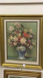 Framed Floral Painting-Signed