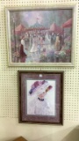 Pair of Modern Framed Artwork Pieces Including