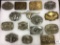 Collection of 15 Belt Buckles Including Western