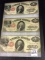 Set of 3-Old One Dollar Notes-Series of 1917