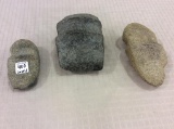 Group of 3 Stone Axes (Approx. 3 X5, 4X7 & 5X 61/2