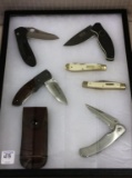 Group of 6 Folding Knives Including 2 Old