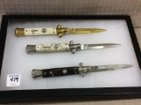 Lot of 3 AKC Italy Push Button Knives