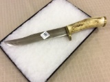 Hand Made Bone Handle Hunting Knife