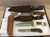 Group of 3 Hunting Knives w/ Sheaths