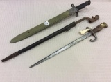 Group of 3 Old Military Bayonets