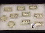 Lot of 10-.999 Silver One Troy Ounce Silver Bars