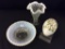 Lot of 3 Including Fenton White Opalescent