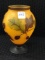 Cameo Glass Vase w/ Brigh Orange Color