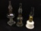 Lot of 3 Various Miniature Kerosene Lamps