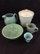 Lot of 5 Mint Green Stoneware Pieces Including