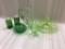 Lot of 7 Green Depression Glass Pieces Including