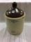 3 Gal Two Tone Crock Jug Front Marked